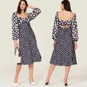 SACHIN & BABI Melody Dress in Blue/Pink Ikat Floral Size 12 New NWT